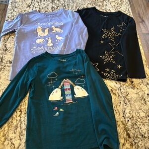 Cat & Jack Long Sleeve Tees - Purple, Black, Teal